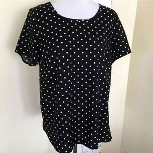 Navy Blue Polka-dot Top